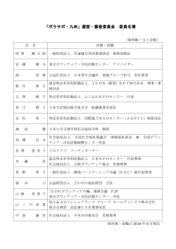 「ボラサポ・九州」運営・審査委員会 委員名簿