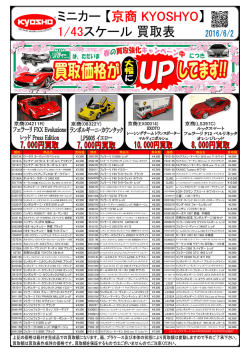 規格 商品名 買取額 規格 商品名 買取額 規格 商品名 買取額