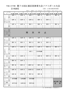 平成28年度 第70回江東区民体育大会ソフトボール大会