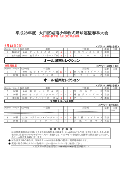 6月12日 - 大田区城南少年軟式野球連盟