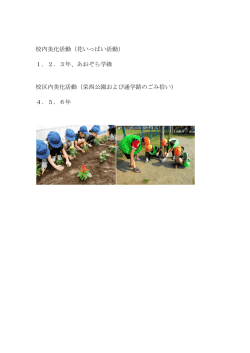 校内美化活動（花いっぱい活動） 1．2．3年、あおぞら学級 校区内美化