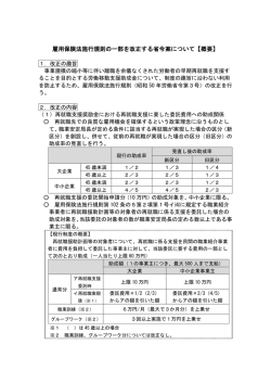 雇用保険法施行規則の一部を改正する省令案について【概要】