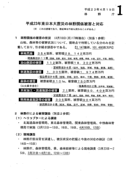資料1 平成23年 東日本大震災の林野関係被害と対応（PDF