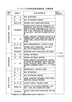 リーディング企業成長助成補助金 対象経費