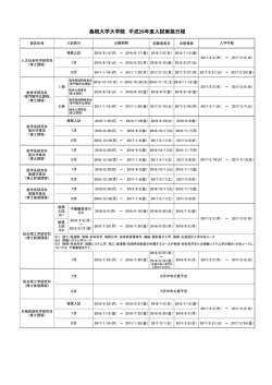 島根大学大学院 平成29年度入試実施日程