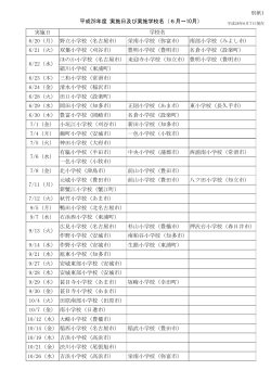 実施日 6/20（月） 野立小学校（名古屋市） 栄南小学校（弥富市） 南部