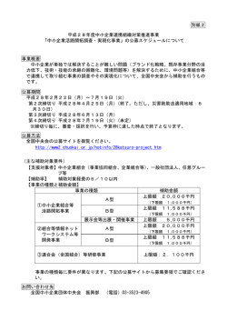 別紙2 平成28年度中小企業連携組織対策推進事業 「中小企業活路