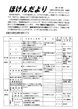 Page 1 / 第3号 Aｴ 札幌市立厚別通小学校 保健室 平成28年(2O16年)5