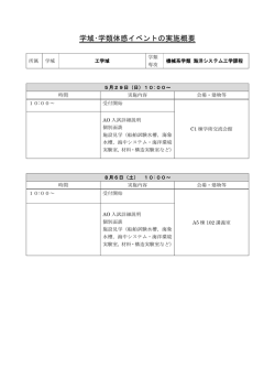 学域・学類体感イベントの実施概要