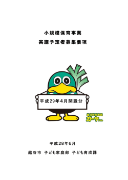 小規模保育事業 実施予定者募集要項