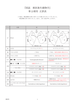 『図説 獣医衛生動物学』 第 2 刷用 正誤表
