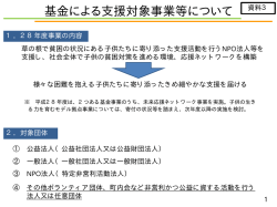 資料3 基金による支援対象事業等について