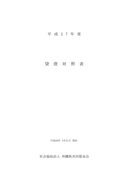 貸 借 対 照 表 - 沖縄県社会福祉協議会