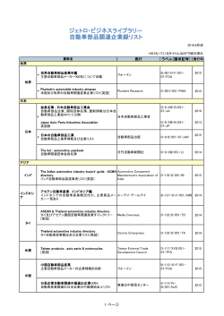 ジェトロ・ビジネスライブラリー 自動車部品関連企業録リスト