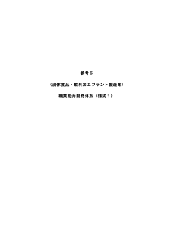 参考5 （流体食品・飲料加工プラント製造業） 職業能力開発体系（様式1）