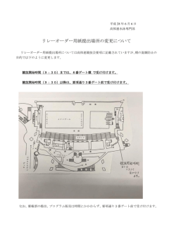 リレーオーダー用紙提出場所の変更について