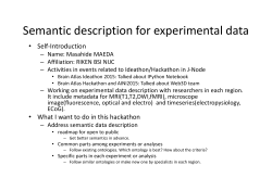 Semantic description for experimental data