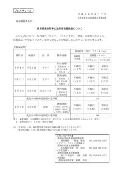 平成28年6月7日 山形県農林水産部農業技術環境課 報道関係者各位