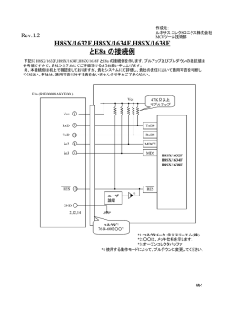 H8SX/1632F,H8SX/1634F,H8SX/1638F とE8a の接続例