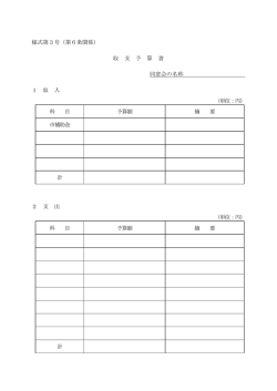 様式第3号（第6条関係） 収 支 予 算 書 同窓会の名称 1 収 入 （単位：円