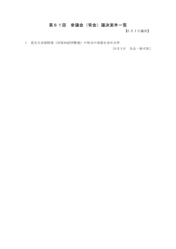 第61回 参議会（常会）議決案件一覧