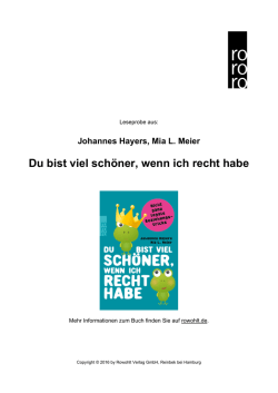 Du bist viel sch&ouml;ner, wenn ich recht habe