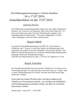 Durchf&uuml;hrung des Duathlon