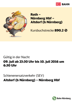 Fahrplanänderungen Roth-Nürnberger Hbf