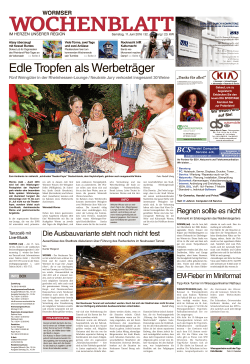 Wormser Wochenblatt am Samstag vom 11.06.2016