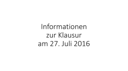 Informationen zur Basismodulklausur
