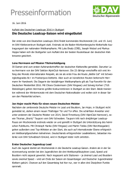 Presseinformation - Deutscher Alpenverein