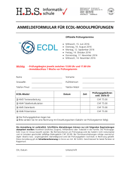 ANMELDEFORMULAR FÜR ECDL