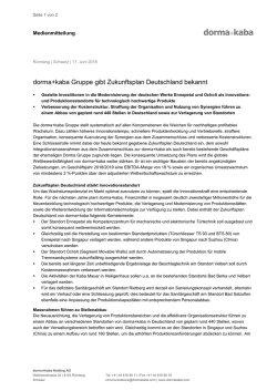 dorma+kaba Gruppe gibt Zukunftsplan Deutschland bekannt