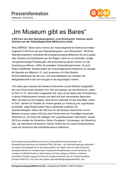 Im Museum gibt es Bares