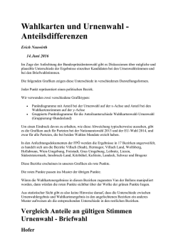 Unterschiede zwischen Urnenwahlergebnis und
