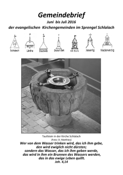 Gemeindebrief Juni