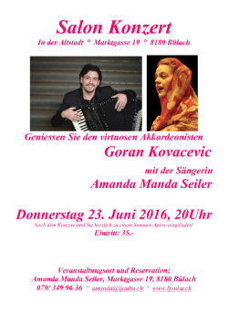 Goran, Konzert 23. Juni 2016
