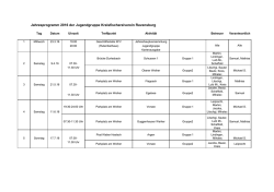 Jahresprogramm der KFV Jugendgruppe 2016