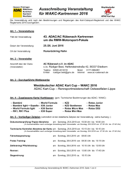 Ausschreibung 43. ADAC/AC Rübenbach Kartrennen