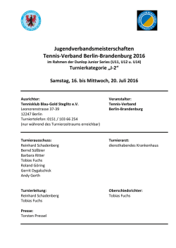 Jugendverbandsmeisterschaften Tennis‐Verband Berlin