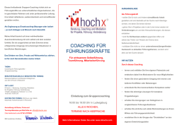 Gruppen-Coaching f&uuml;r F&uuml;hrungskr&auml;fte, alle 6 Wochen in