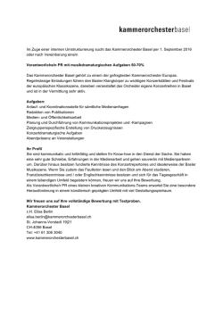 Im Zuge einer internen Umstrukturierung sucht das