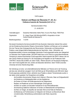 Call for papers - Deutsches historisches Institut Paris
