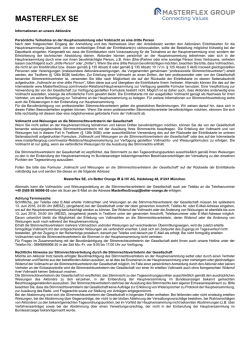 Informationen - Masterflex Group