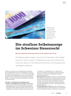 Die straflose Selbstanzeige im Schweizer Steuerrecht