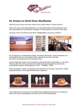 Ihr Anlass im Helvti Diner Stauffacher