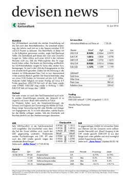 Devisen-News, 16.06.2016, 09:00 Uhr Die Fed belässt den Leitzins