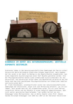 Einbruch im Depot des Naturkundemuseums