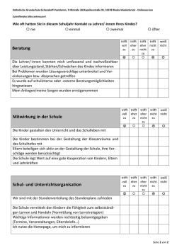Elternbefragung - Katholische Grundschule Eichendorff