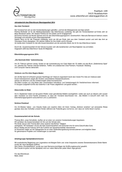 Jahresbericht 2014 - Elternforum Obersiggenthal